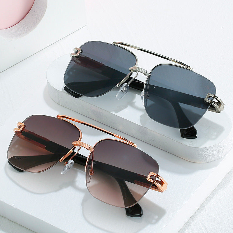 Damen Modische quadratische Sonnenbrille mit elegantem Metallrahmen Brehn