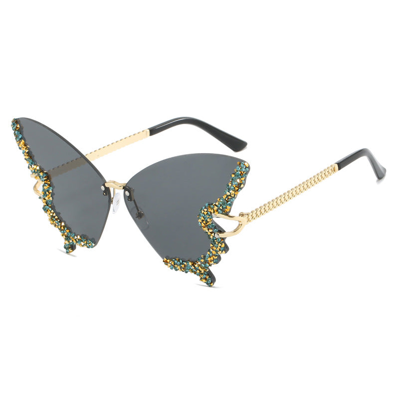 Damen extravagante Cats Eye Sonnenbrille mit funkelnden Akzenten Brehn