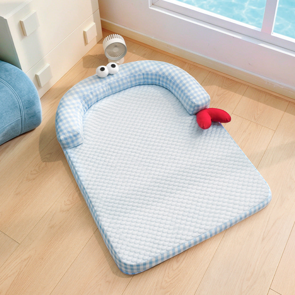 Unisex nan ergonomische Baby-Liegematte mit gepolstertem Kopfrand und waschbarem Bezug Brehn