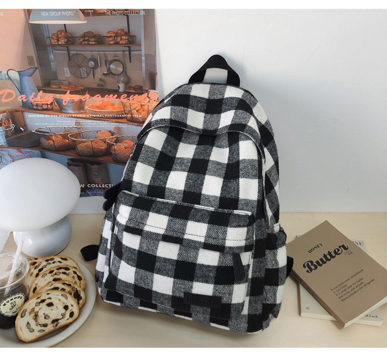Karo-Muster Freizeit-Rucksack