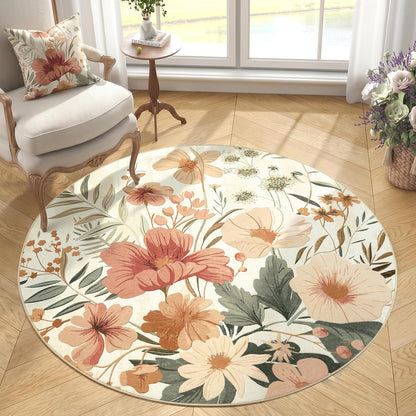 Blumenmuster runder Teppich