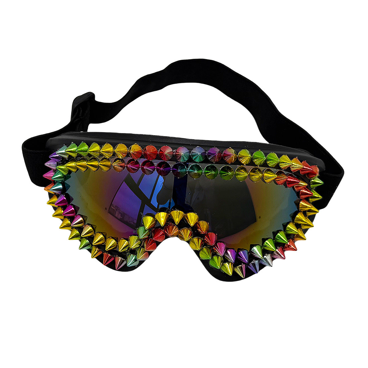 Damen extravagante Skibrille mit bunten Nieten Brehn