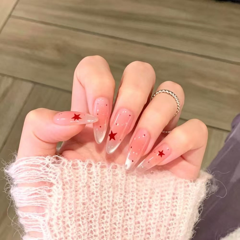 Dekorativer Stern-akzentuierter Press-on-Nagelset Brehn