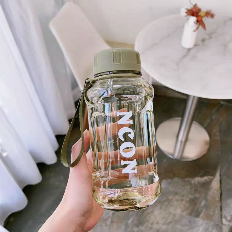 Damen Transparente Trinkflasche mit praktischem Tragegriff Brehn
