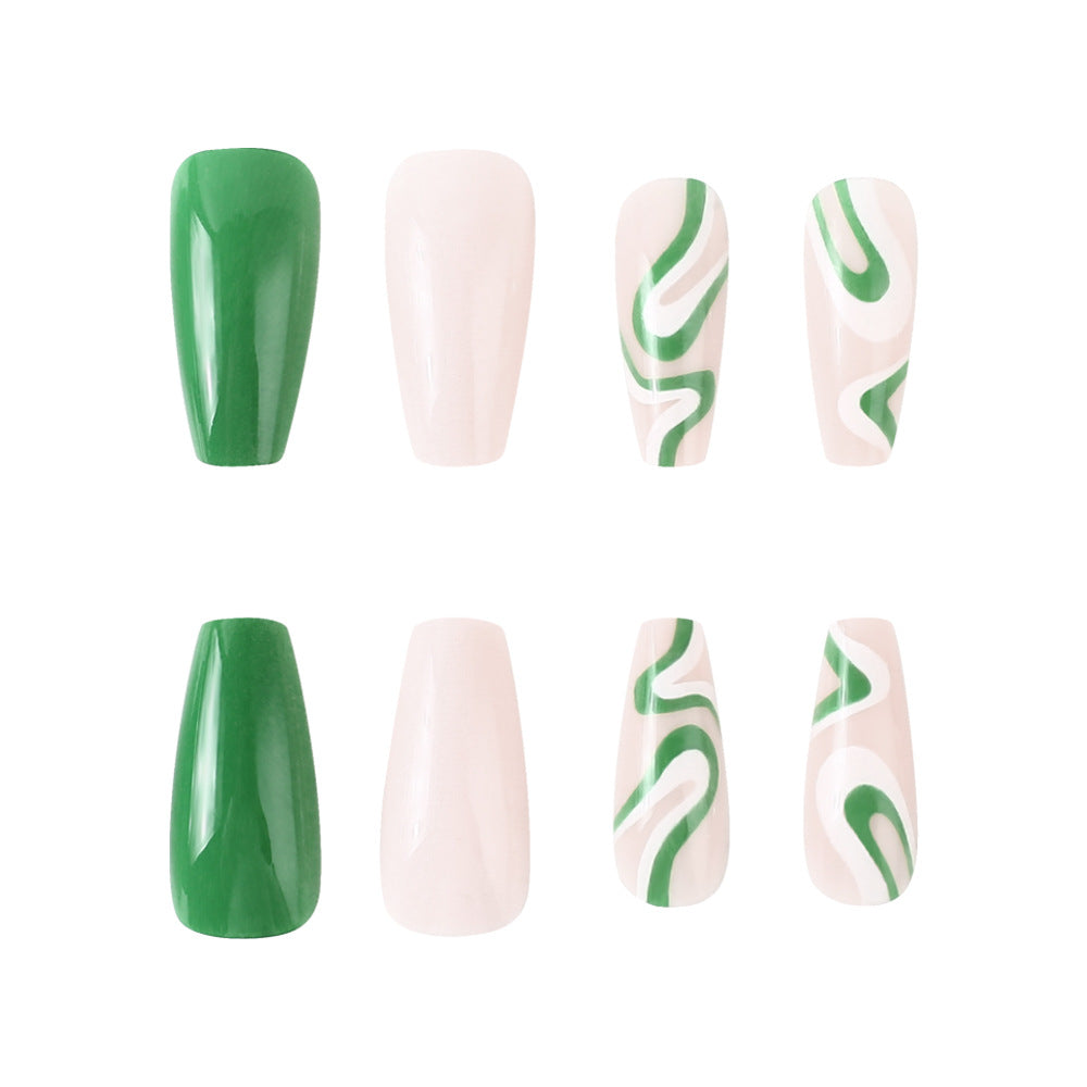 Künstlerisches, langanhaltendes Press-On-Nagelset Brehn
