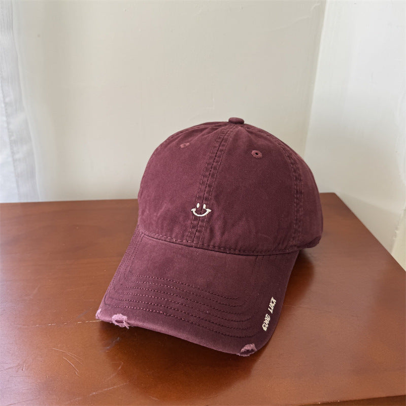 Damen Freizeit Smiley-bestickte Mütze Brehn