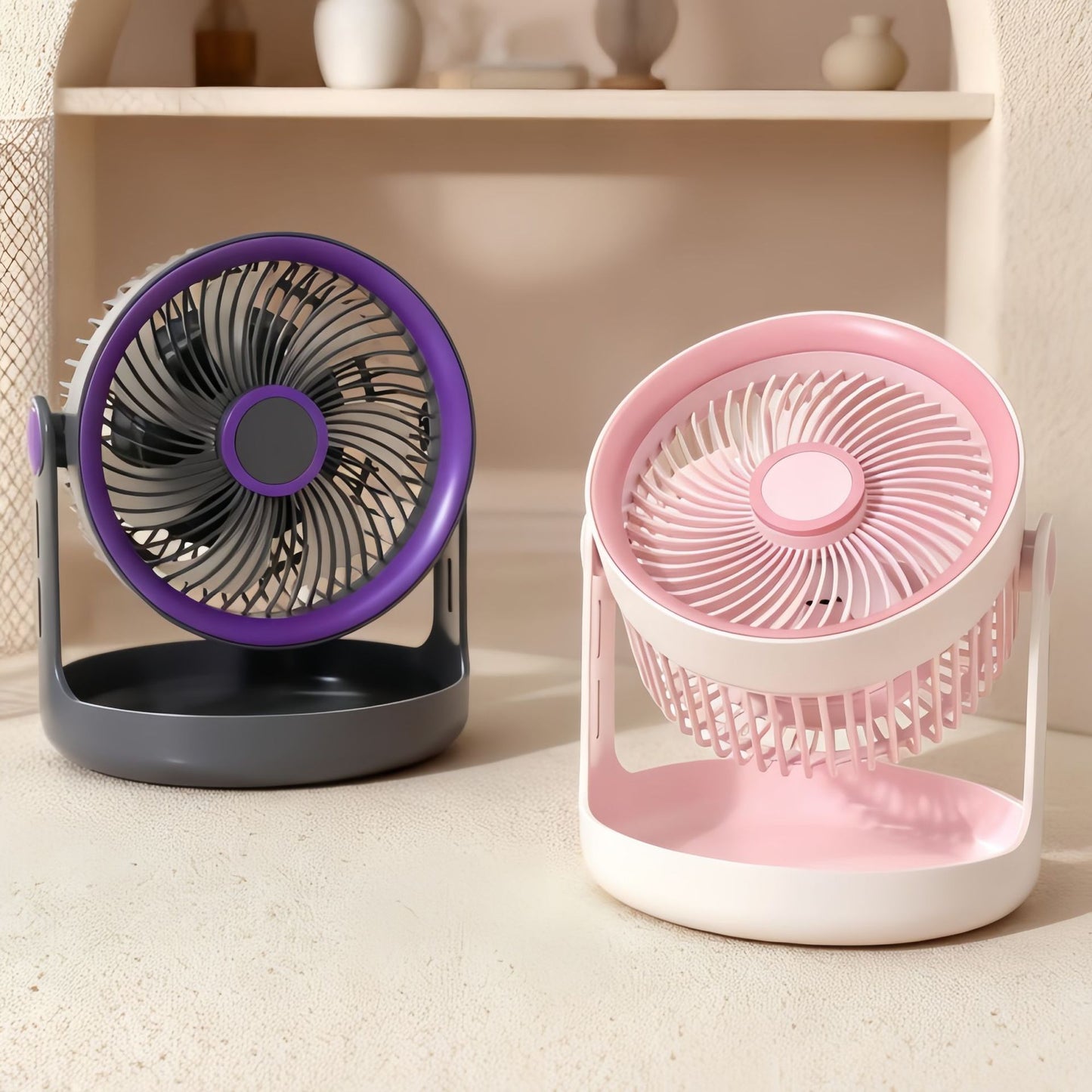 Damen Tischventilator mit neigbarem Kopf und leisen Betriebsmodus Brehn