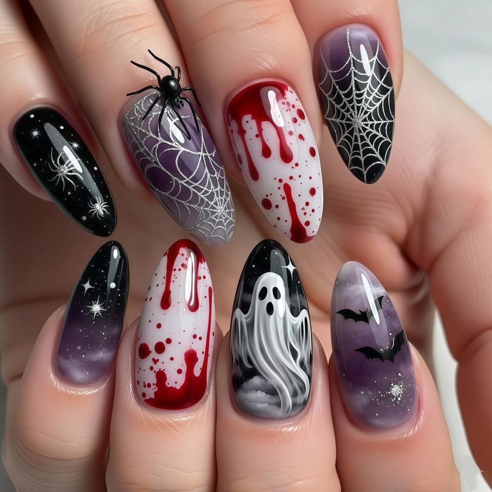 Künstliche Kunstnägel mit Halloween-Motiven Brehn