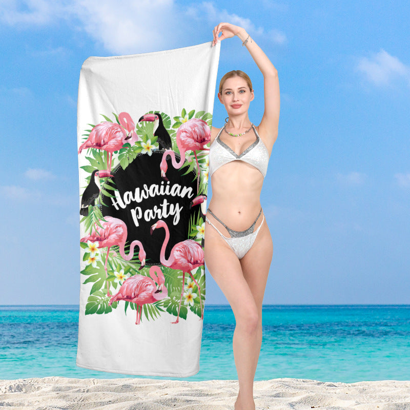 elegantes und funktionales Strandtuch mit tropischem Flamingo-Design Brehn