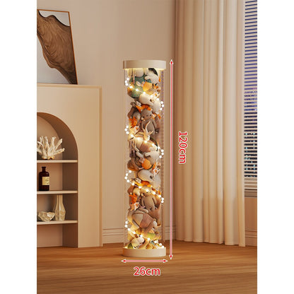 Klarer zylindrischer Geschenkdisplaybox für Plüschtiere mit LED-Lichterkette und abnehmbarem Deckel