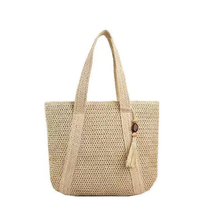 Handtasche Aus Natürlichem Geflecht mit Dekorativem Quastendetail Brehn
