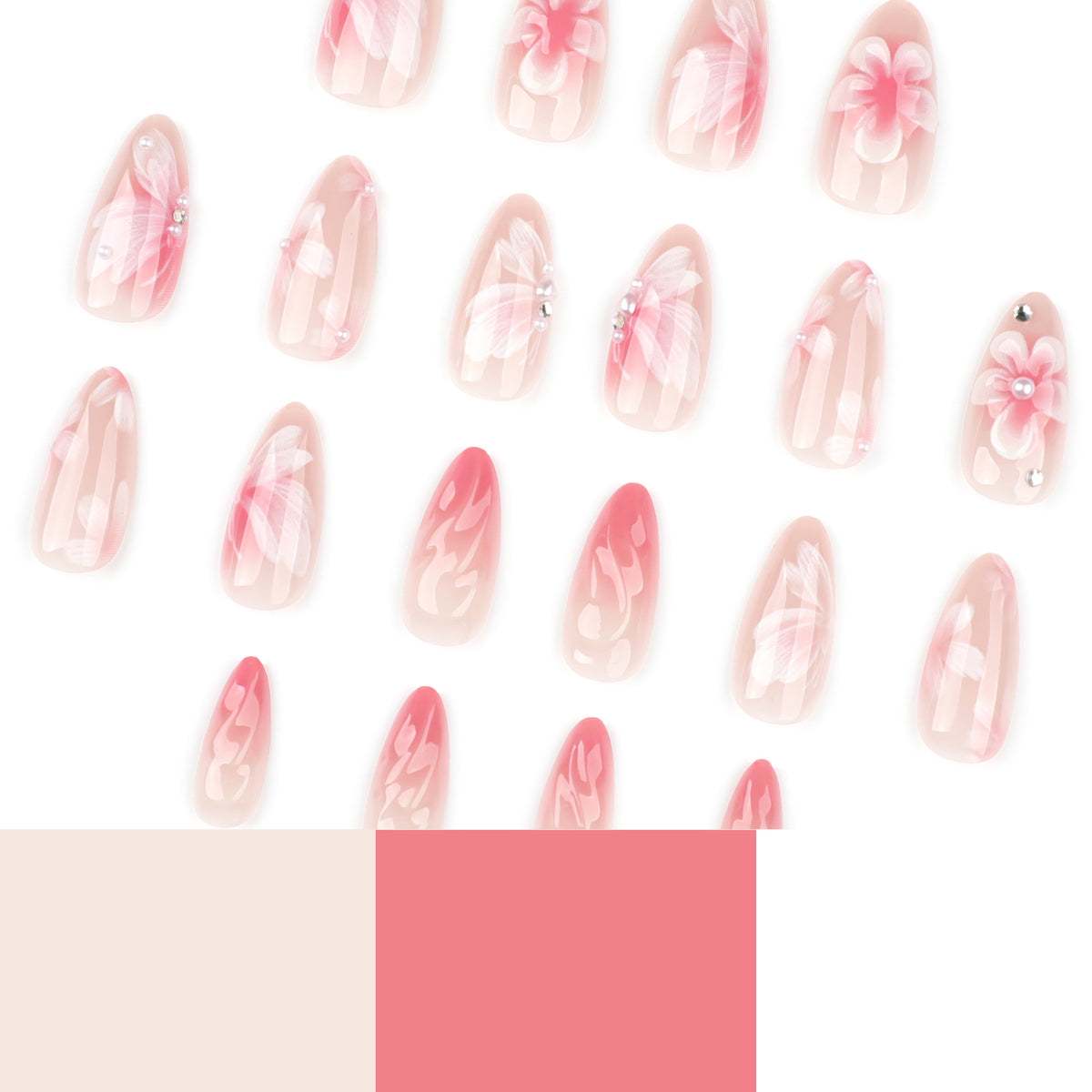Kunstvolle Nagelverlängerungen mit floralem Design Brehn