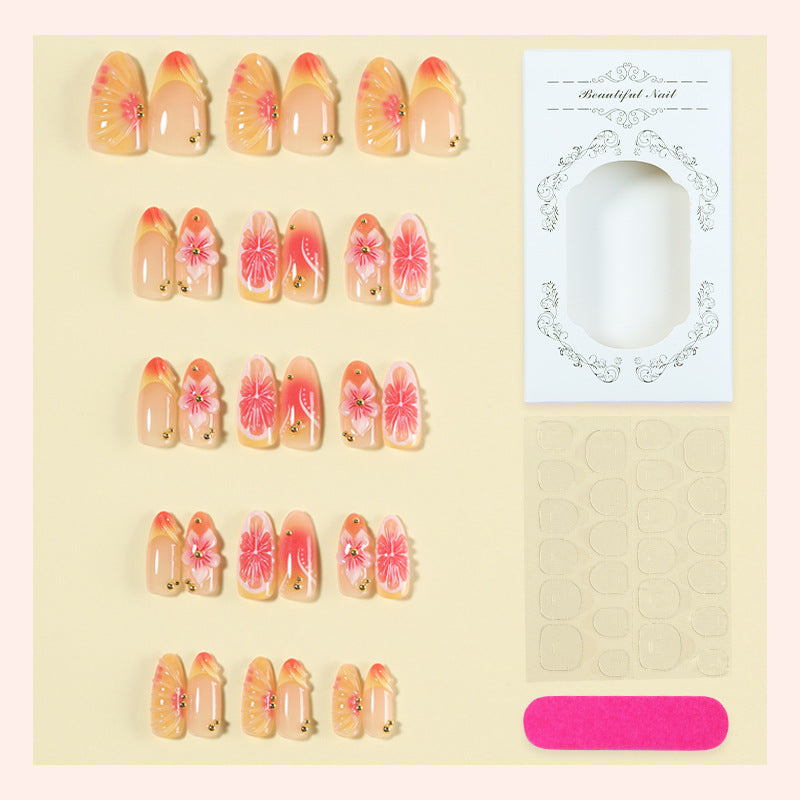 Dekorativer floraler Press-On Nagelset Brehn 1788495756