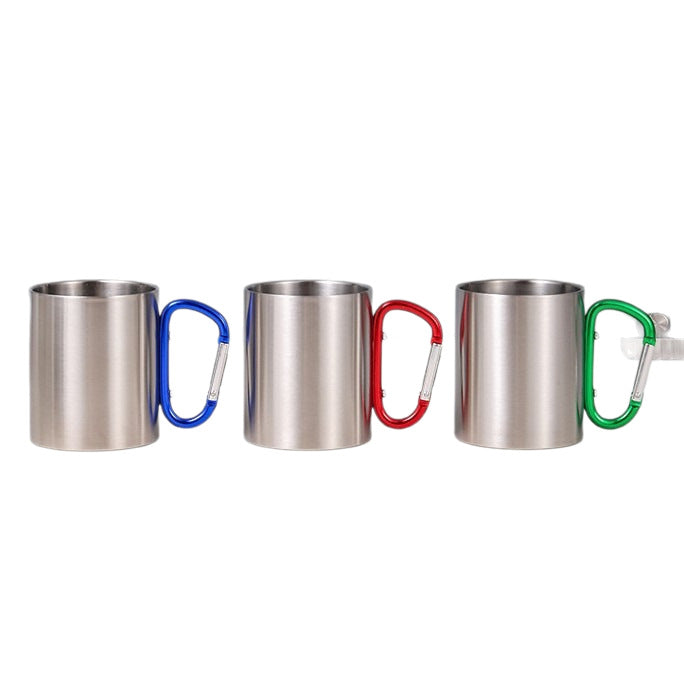 Damen Edelstahl Kaffeebecher mit Karabinergriff Brehn