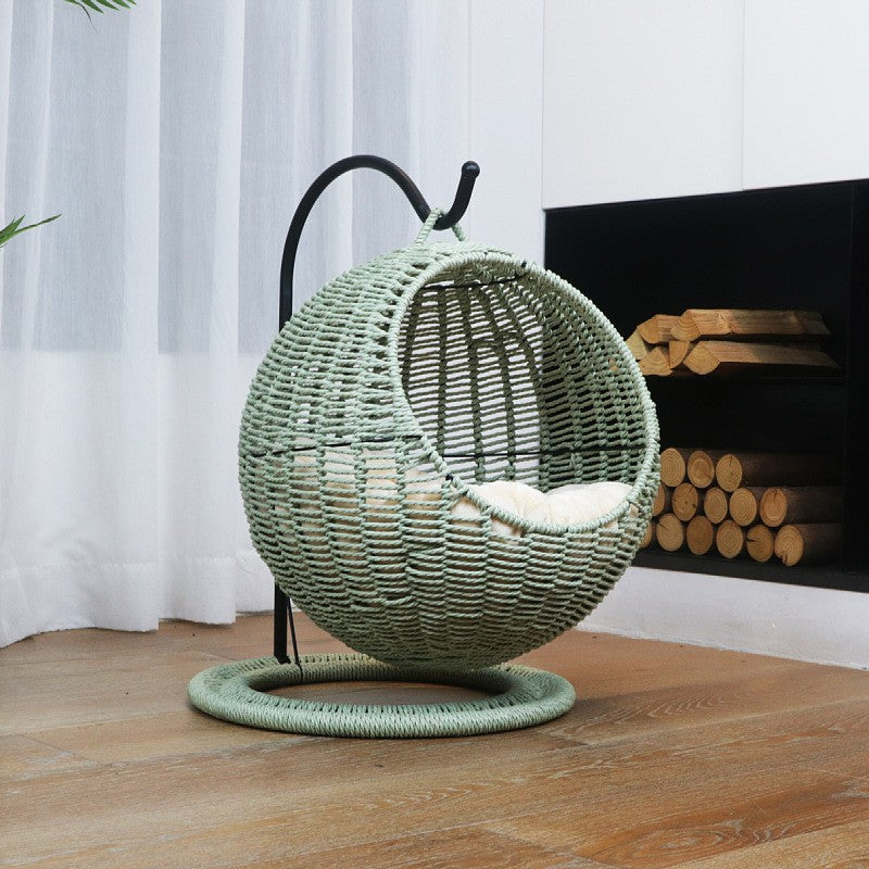 Hängesessel Aus Rattan mit Gemütlichem Polster Brehn