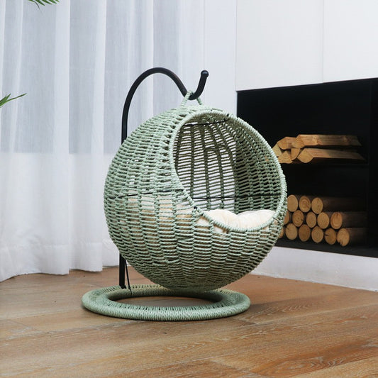 Hängesessel Aus Rattan mit Gemütlichem Polster Brehn