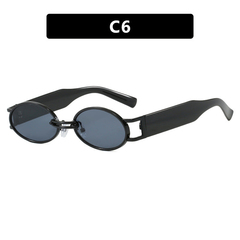 Damen ovalförmige Sonnenbrille mit goldenen Akzenten und stylischem Rahmen Brehn