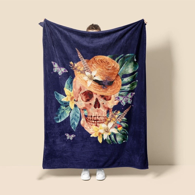 Künstlerische Schädel-Themen-Fleece-Decke