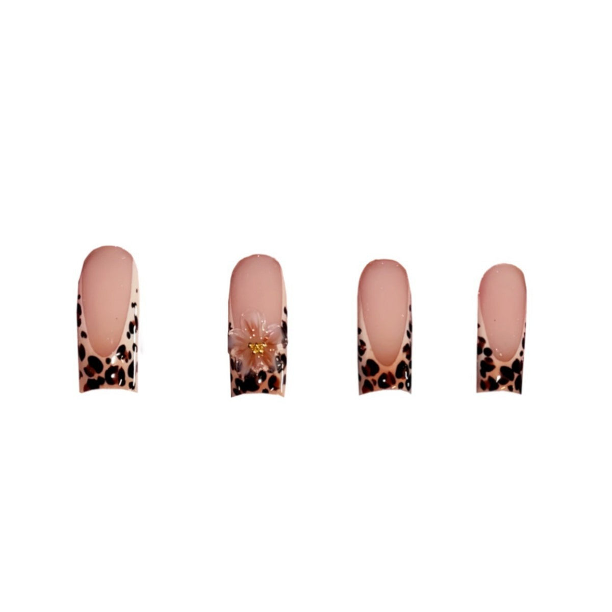 Elegante Tierdruck Press-On Nagelkunst Brehn