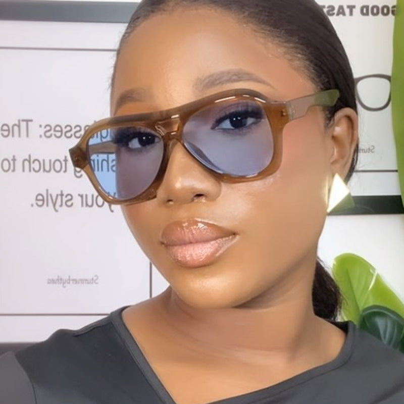 Damen modische Sonnenbrille im innovativen Design mit breitem Rahmen Brehn