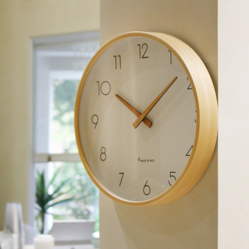 Brehn | Nordic Minimalist Holz Stille Wanduhr