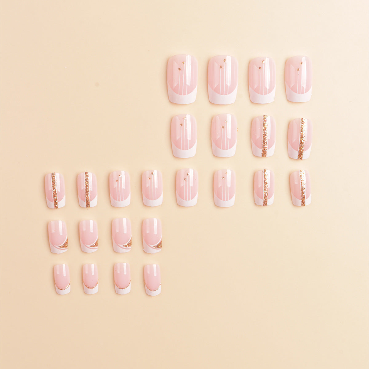 Elegantes French Tip Press-On Nail Art Set Brehn