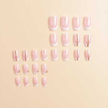 Elegantes French Tip Press-On Nail Art Set Brehn