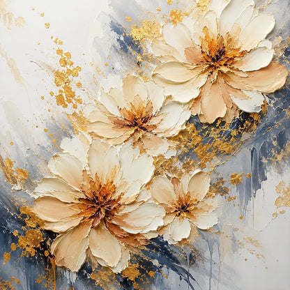 Elegante florale strukturierte Leinwandkunst