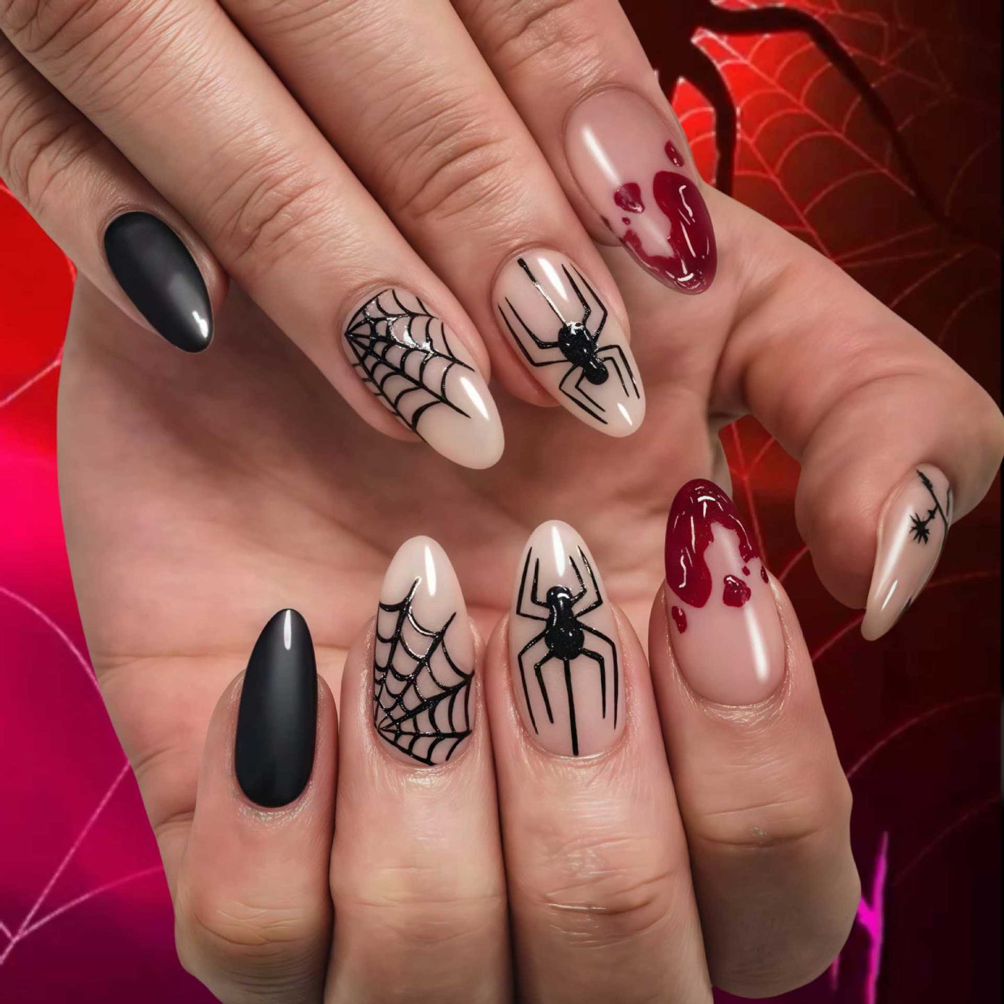 Halloween-Themen Künstlerische Press-On Nagel Set Brehn