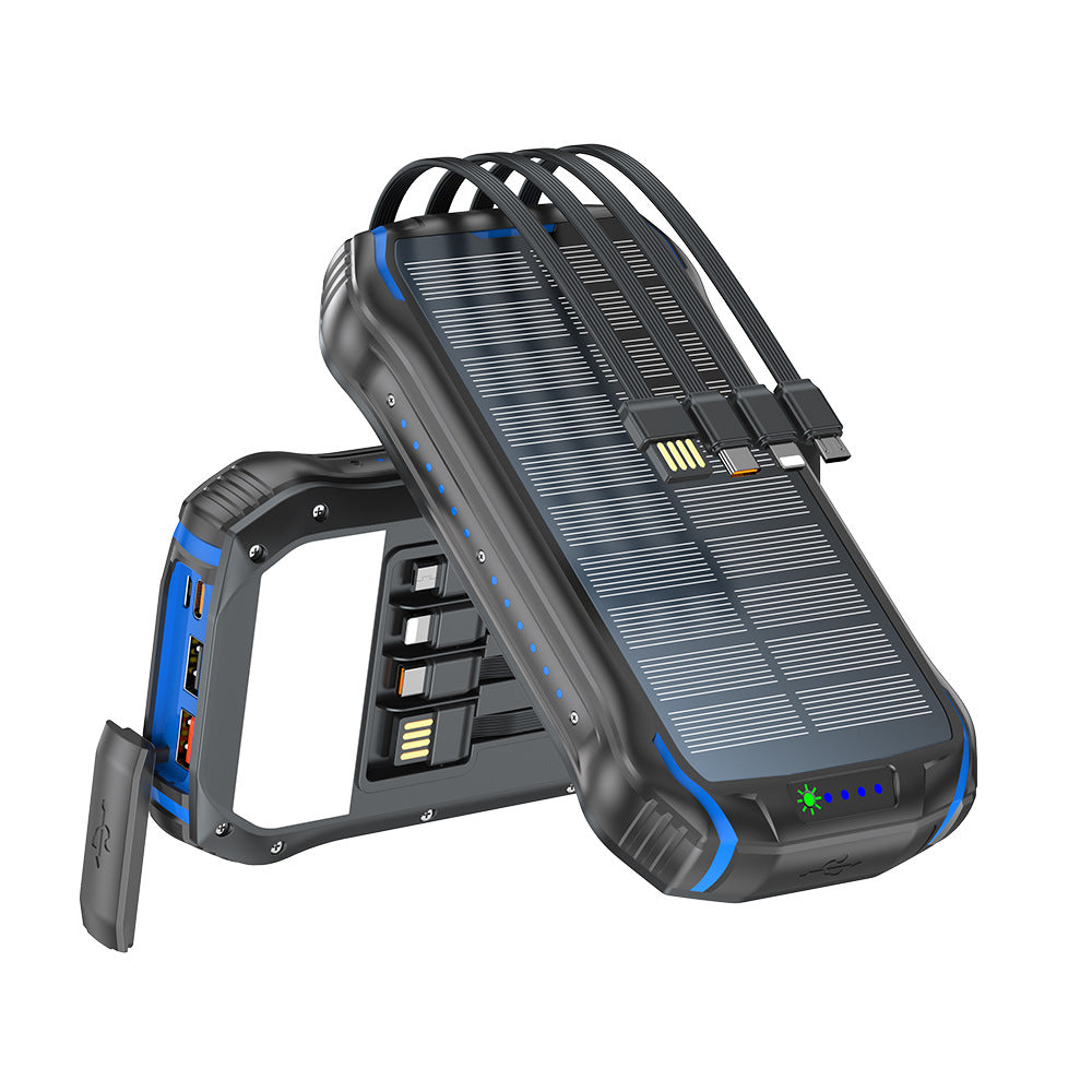 Tragbare Solar-Powerbank mit Multifunktionalen Ladeanschlüssen und Robustem Gehäuse Brehn