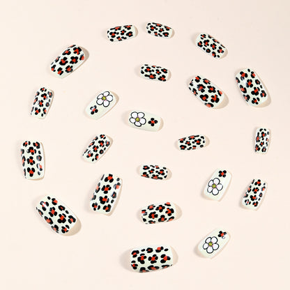 Stylische Leopardenmuster Acryl Nagelkunst Verlängerungen Brehn