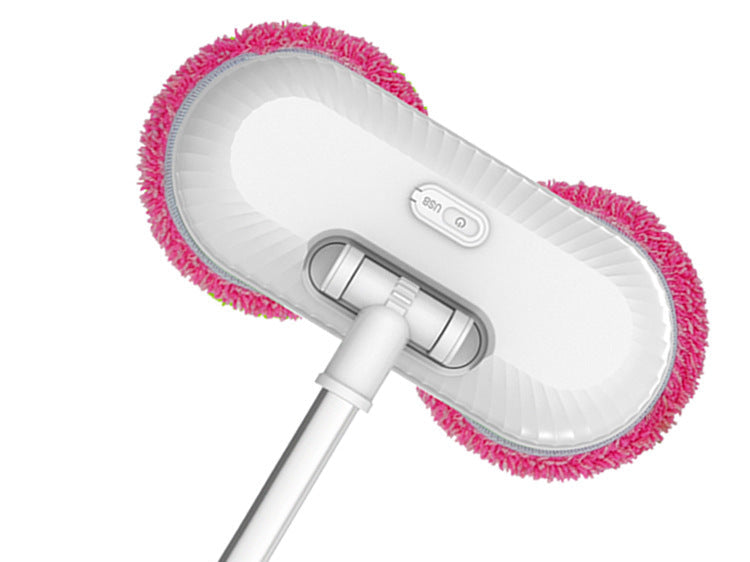 Elektrischer Zwei-Kopf Fenster- und Bodenreiniger mit USB-wiederaufladbarem Teleskopstiel Brehn