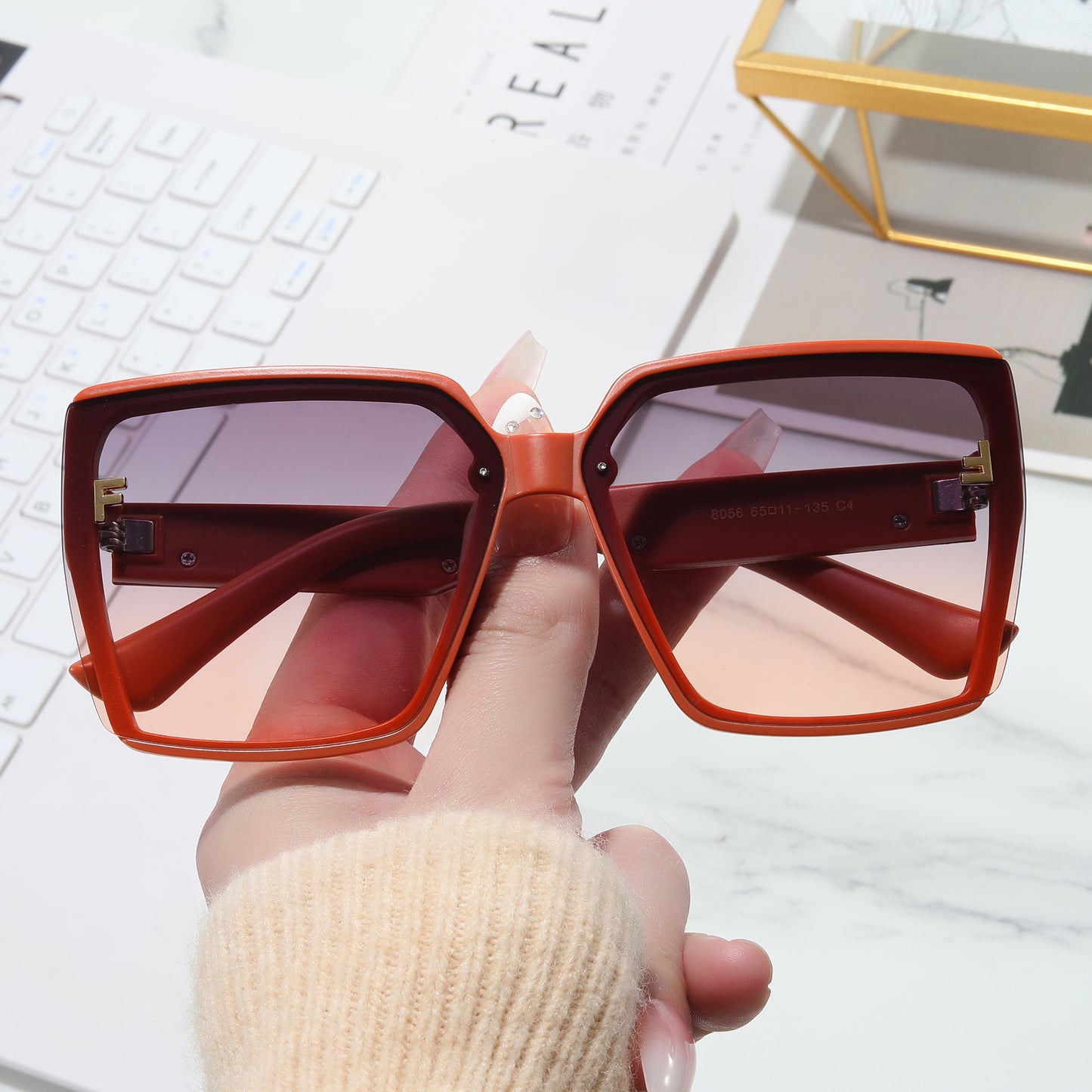 Damen moderne oversized Sonnenbrille Brehn
