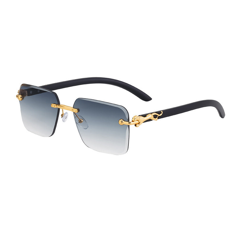Damen Modische Quadratische Sonnenbrille mit eleganten Holzarmen Brehn