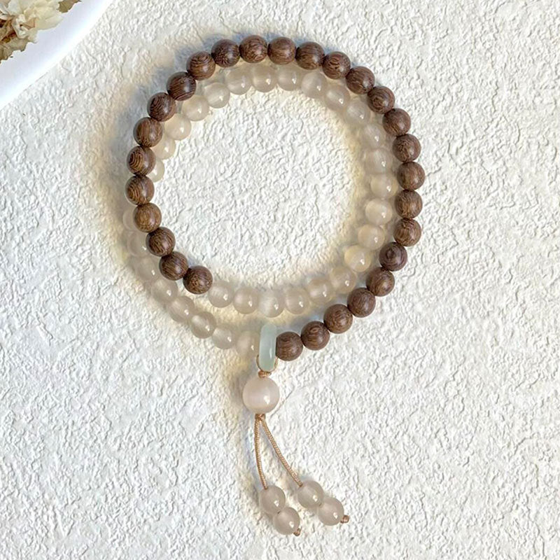 Natürliche Holz- und Steinperlenarmband Brehn