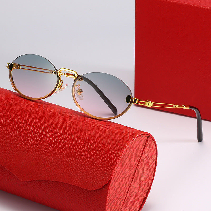 Damen modische Sonnenbrille mit filigranem Metallrahmen und stylishem Design Brehn