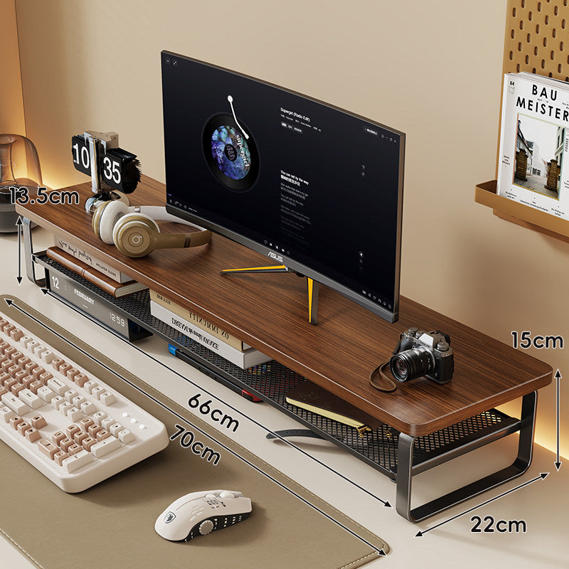 Slim Floating Desktop Monitor Riser mit belüftetem Unterregal und rundem Metallrahmen