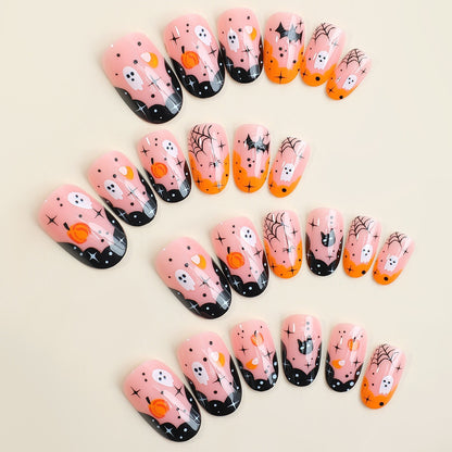 Künstliche Kunstnägel mit gruseligen Halloween-Motiven Brehn