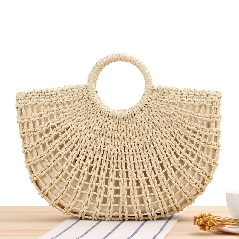 Handtasche Aus Handgearbeitetem Geflecht mit Elegantem Rundgriff Brehn