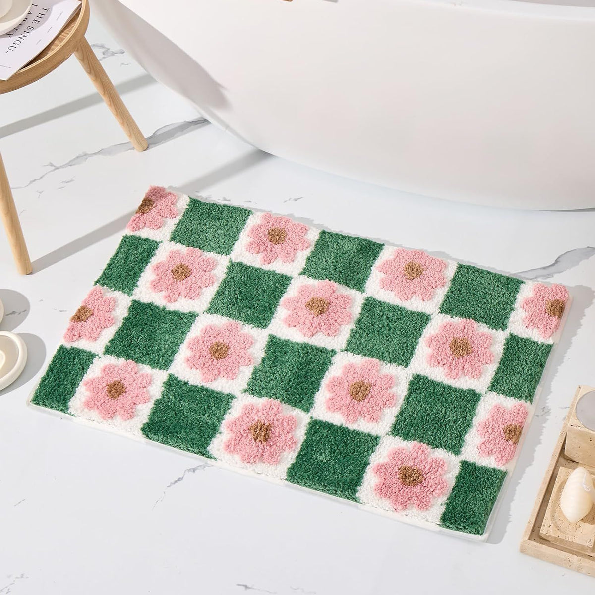Stylische Blumenmuster-Badematte