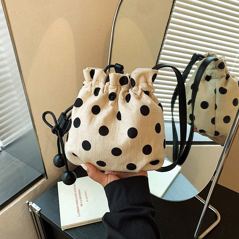 Polka Dot Zugband Schultertasche Brehn