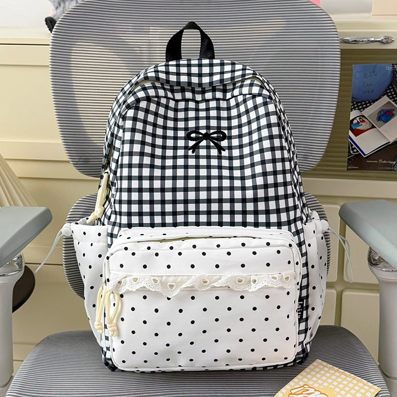 Verspielter Gingham- und Pünktchen-Rucksack Brehn