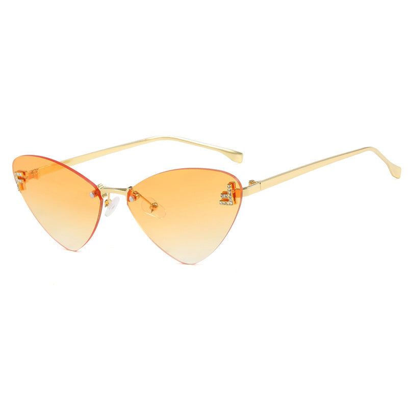 Damen extravagante Cat-Eye Sonnenbrille mit funkelnden Details Brehn