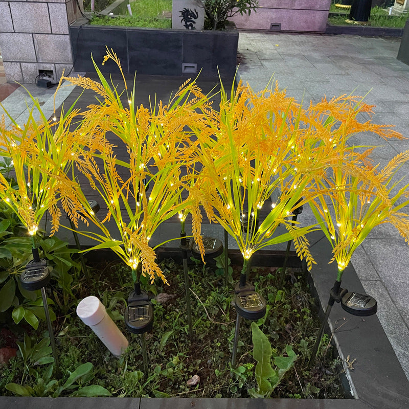 Solar LED Zier-Rispengras Gartenstecklichter mit Mikro-LED-Lichterkette und Erdspieß Brehn