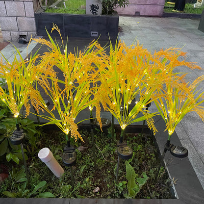 Solar Ziergras Gartenstecker mit warmweißen LED-Akzenten Brehn