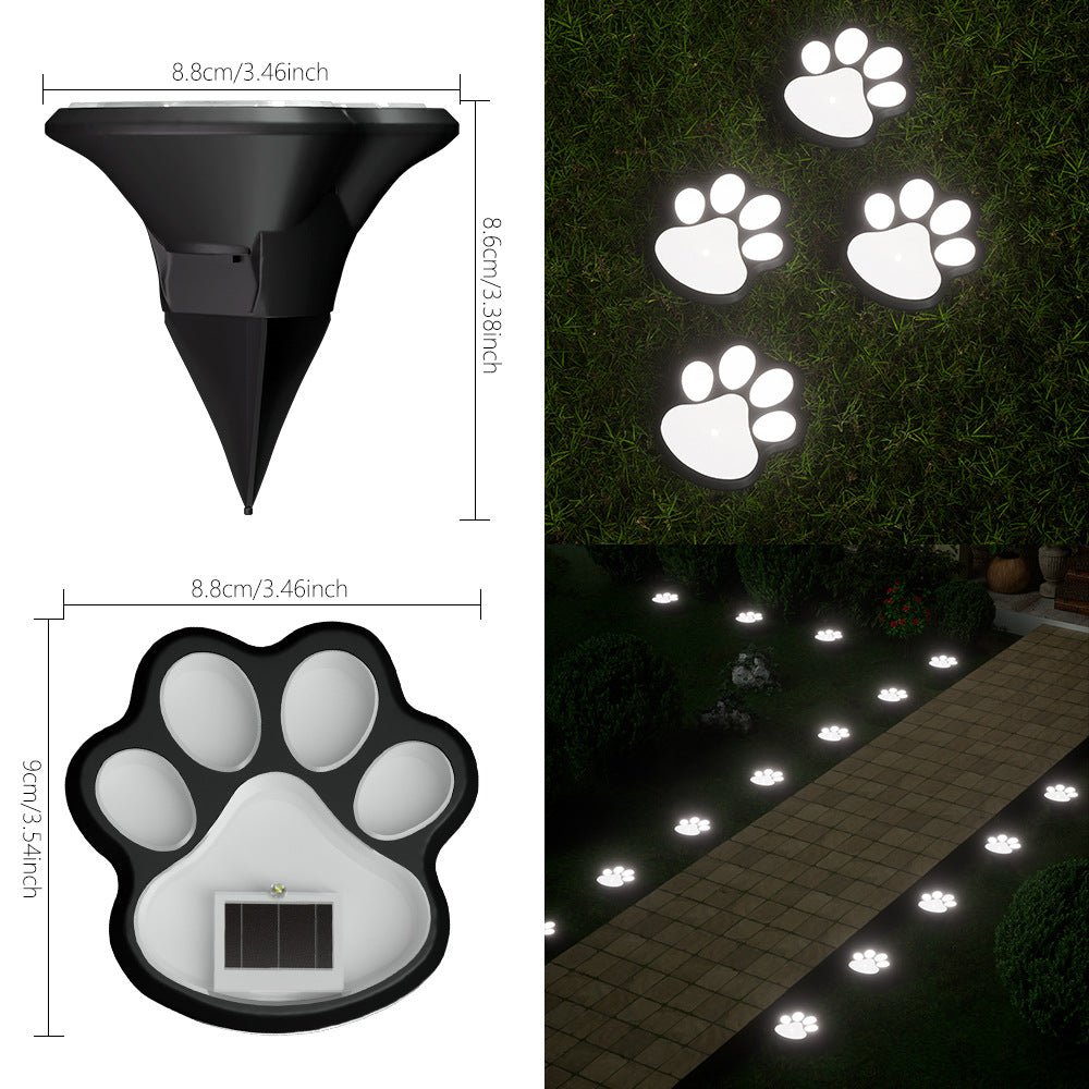 Paw Print Solar Gartenweg Stake Lights Mit integriertem Panel und Erdbohrer montieren Brehn