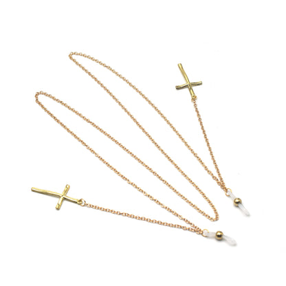 Eleganter Kreuz-Design Ketten-Brillenhalter Brehn