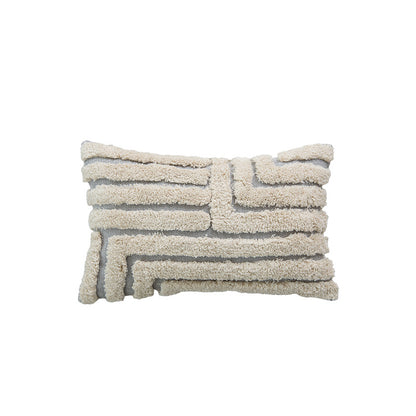 Quadratisches strukturiertes Gitter tufted dekoratives Wurfkissenbezug mit flauschigem erhobenem Gitter