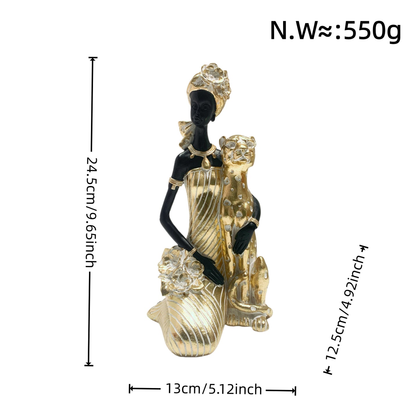 Elegante Skulptur mit Leoparden Brehn