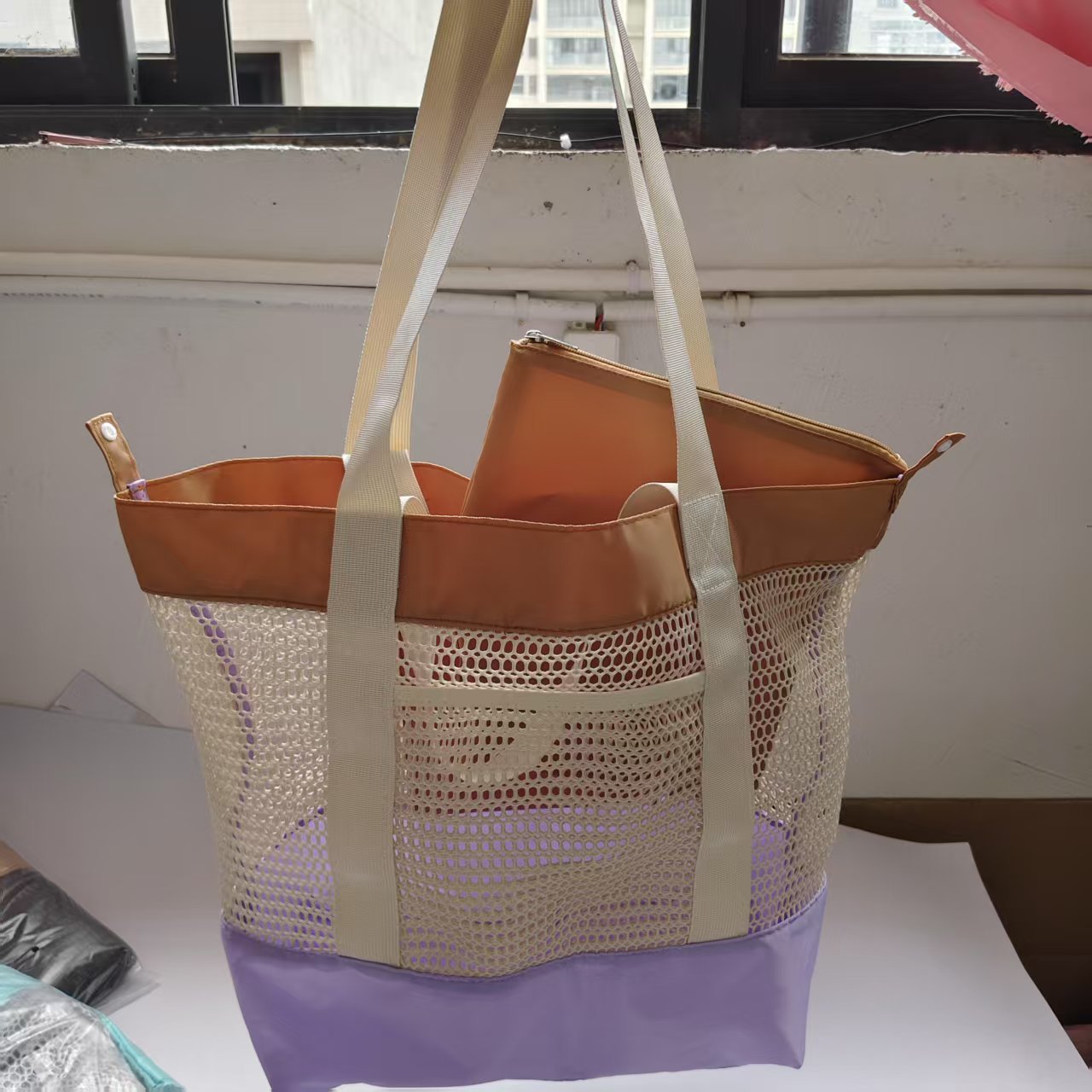 Luftige Strandtasche mit Großem Stauraum und Netzdesign Brehn